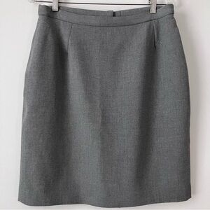 Ann Taylor LOFT Gray Kick Pleat Pencil Skirt